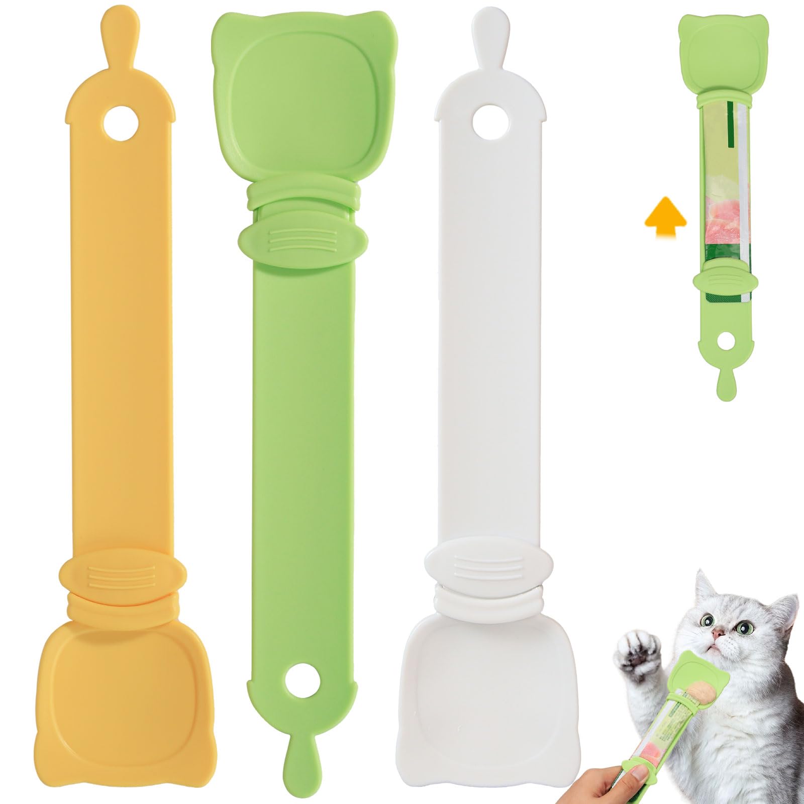 Cat Treat Spoon Squeeze, Sliding Kitten Strip Feeder Suitable for Puree and Dele