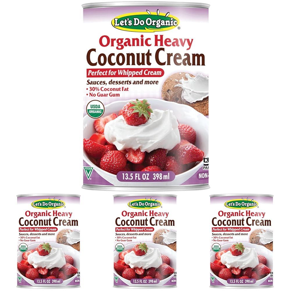Let's Do … Organic Heavy Coconut Cream, 13.5 Oz Can, 13.5 Ounces (Pack of 4)