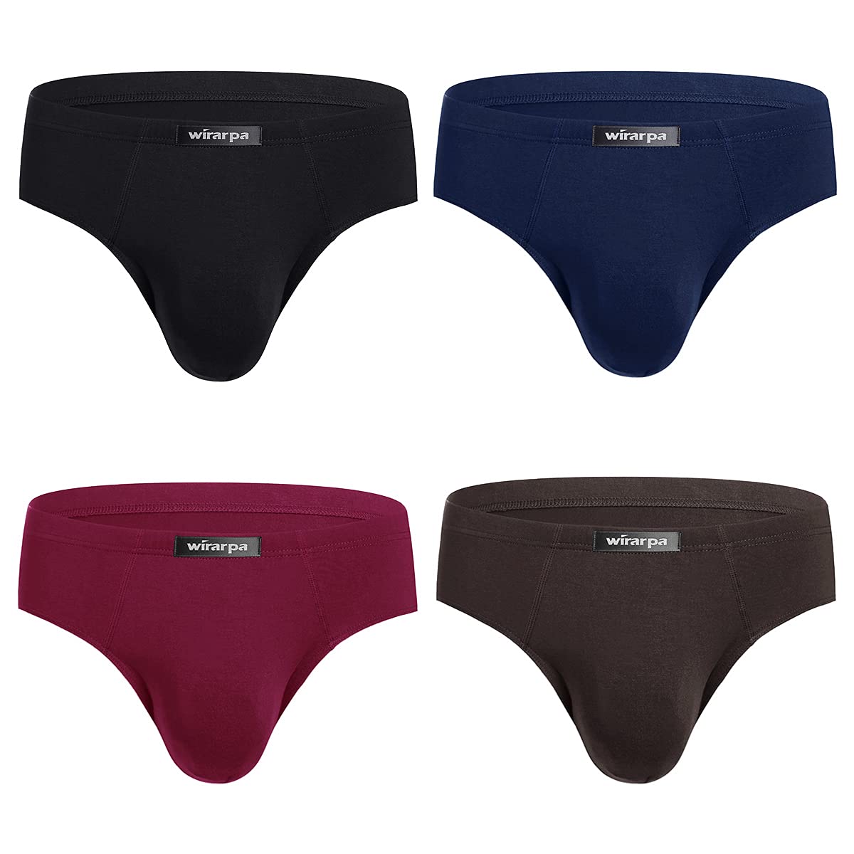wirarpa Men's Briefs Microfibre Elastic Underpants Pack of 4