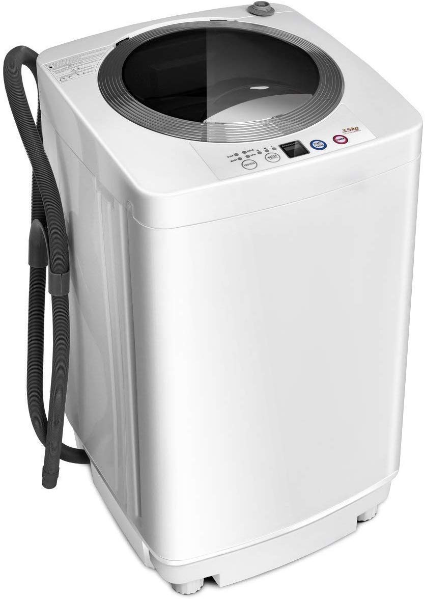 Giantex Portable Washing Machine, Full Automatic Washer and Dryer Combo, with Bu