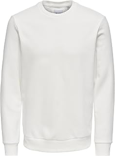 ONSCERES Men's Basic Regular Fit Long-Sleeved Sweatshirt without Hood