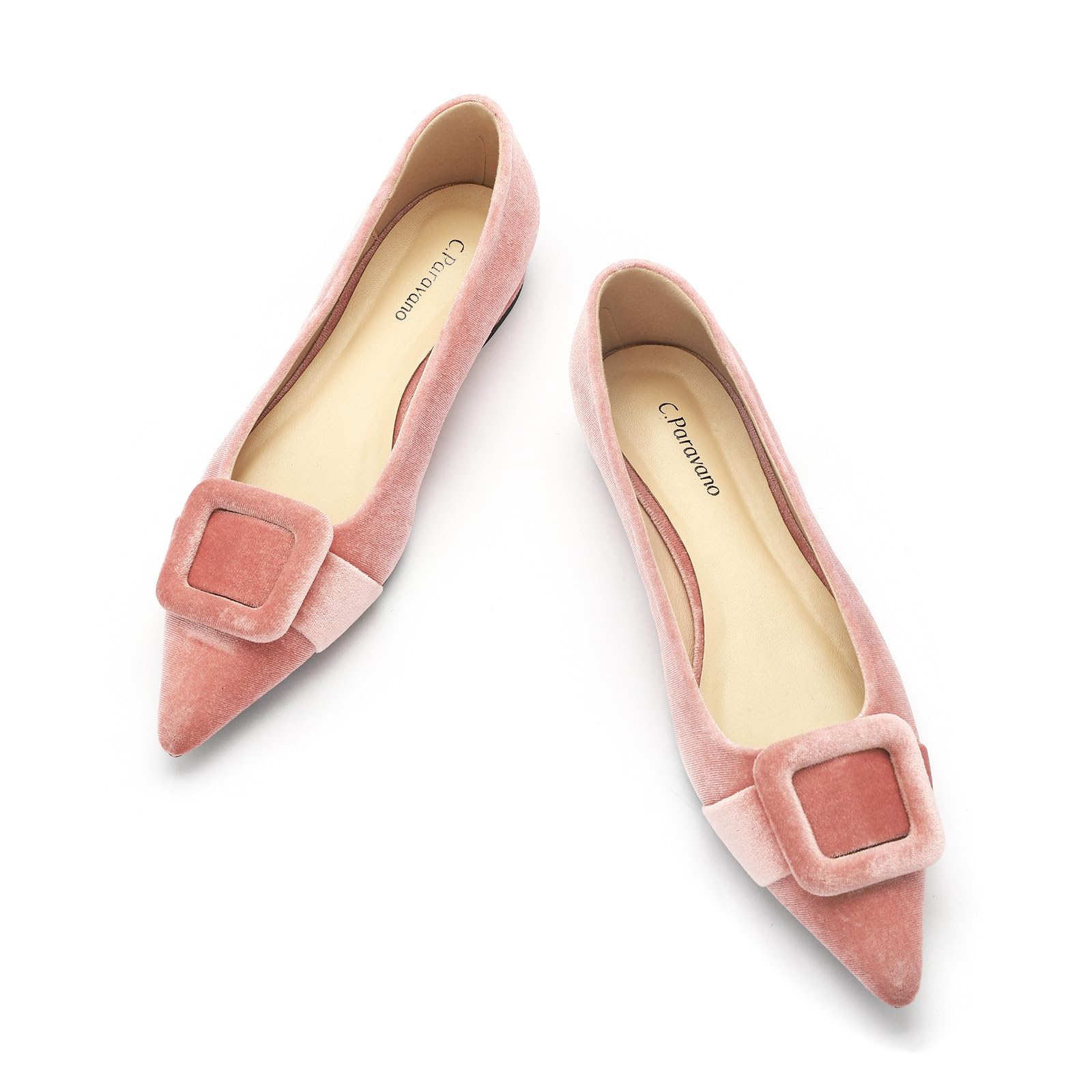 C.Paravano Velvet Flats | Pointed Toe Shoes | Ballet Flats | Dressy Casual