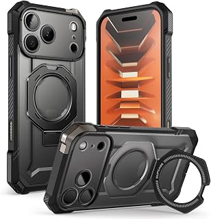SUPCASE for iPhone 18 Pro Max Case/ 17 Pro Max Case with Stand, Black | Military-Grade Protection, Support MagSafe, Camera Control, Anti-Slip Grip, Heavy Duty Rugged Magnetic Phone Case, UB Grip