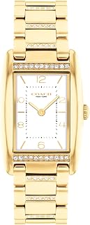 Coach Reese Women's Watch - 2H Quartz Tank Watch with Crystal-Set Link Bracelet - Water Resistant 3 ATM/30 Meters - Gift for Her - Premium Fashion Timepiece for Every Occasion - 24mm