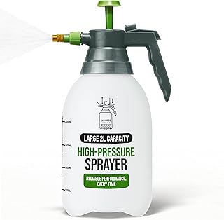 G4GADGET 2L Pressure Sprayer Pump Spray Bottle with Adjustable Brass Nozzle – Heavy Duty Garden Sprayer for Weed Killer, Fertilisers, Plants & Cleaning – Pump Action Water Spray Bottle