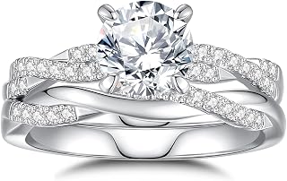Moissanite Wedding Ring Sets for Women Bridal Ring Set D Color VVS1 Different Cut Engagement Rings S925 Sterling Silver Promise Rings for Wife