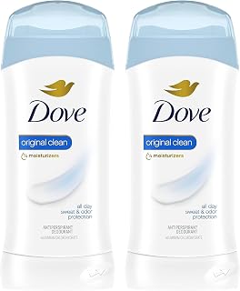Dove Antiperspirant Deodorant Stick Original Clean 2.6 oz 2PK | All Day Underarm Sweat & Odor Protection for Women. Invisible Solid