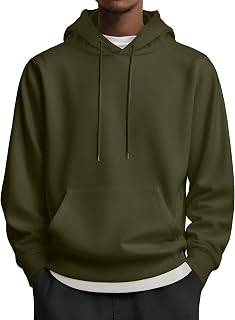 COOFANDY Sudadera con capucha para hombre, de manga larga, informal, a la moda, con cordón, para gimnasio, con bolsillo tipo canguro