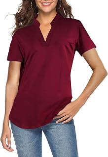CEASIKERY Women's V-Neck Tunic Blouse Casual Shirt