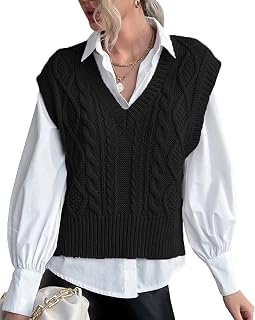 Womens V Neck Sweater Vest Ribbed Knit 2026 Lightweigh Sleeveless Casual Solid Preppy Pullover Tank Tops