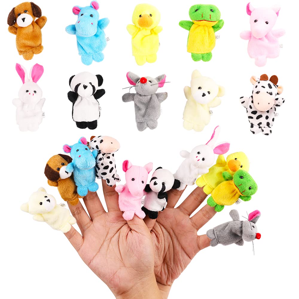 10Pcs Finger Puppets Set - Soft Plush Animals Finger Puppet Toys for Kids, Mini 