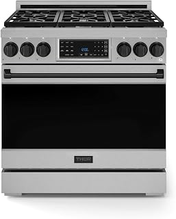 Gordon Ramsay by THOR Kitchen 36 Inch Professional Liquid Propane Range with Tilt Panel Touch Control in Stainless Steel/Black