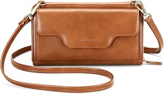 nuoku Small Purse for Women, RFID Blocking Wristlet Wallet, Crossbody Clutch with Cell Phone Pocket
