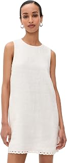 Madewell Women's Embroidered Mini Linen Shift Dress
