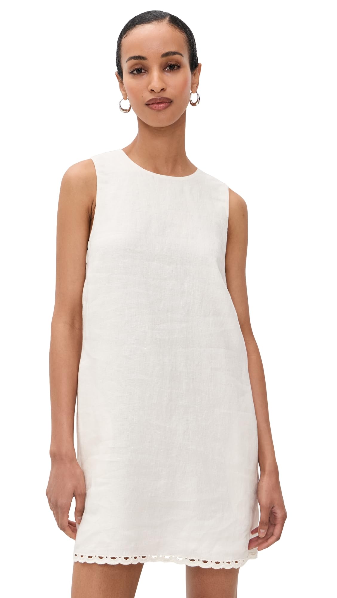 Madewell Women's Embroidered Mini Linen Shift Dress