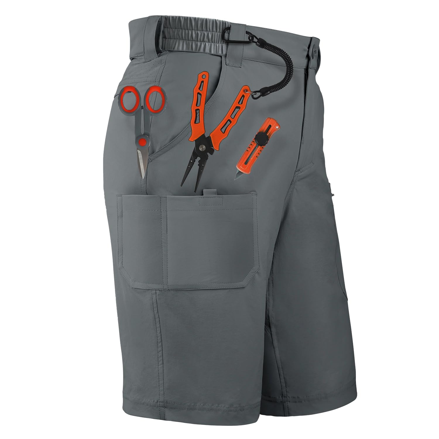 Palmyth Mens 10.5” Fishing Shorts Quick Dry with 7 Pockets Cargo Shorts