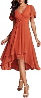 Ever-Pretty Elegant Wedding Guest Dresses Chiffon Evening Dresses Women Midi Short Wedding Dresses EG02084-P