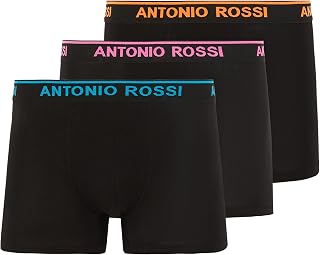 Antonio Rossi (Paquete de 3/6) Boxers Ajustados para Hombre Fitted Boxer Hipsters Hombre (Pack de 3)