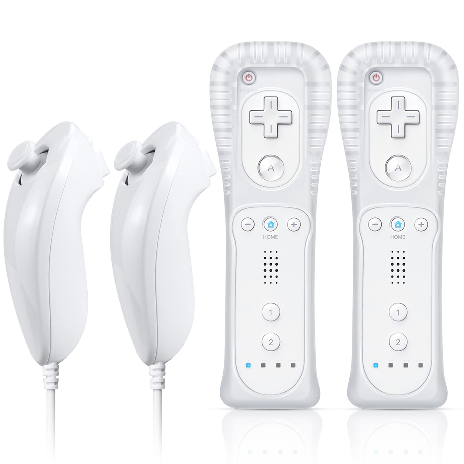 FASIGO Remote Controller with Nunchuck, Compatible with Nintendo Wii/Wii U | 2 P