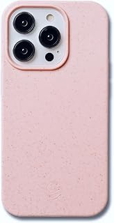 Compatible with iPhone 15 Pro Phone Case - Eco-Friendly Wheat Straw Phone Case with Shock-Absorbing Corners | 2mm Raised Lip | Ultra-Thin Design, 360° Protection | Pink