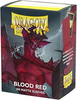 Dragon Shield | Standard Size Card Matte Sleeves | 100 CT - Smooth & Tough Premium TCG Sleeves | Compatible with Pokemon, Flesh & Blood, One Piece & Magic the Gathering | Blood Red
