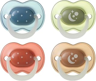 Tommee Tippee NightGlow Dummy Orthodontic 6-18m Pack of 4 | Twilight Tones, Ventilated Air Holes for Comfort, Steriliser Safe, 100% BPA Free