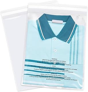 WEPOLY 9" x 12" (1000 Count) Clear Poly Bags with Suffocation Warning | Self Seal Clear Poly Bags 1.6 Mil for Packaging, Shirts, Clothing & FBA - Permanent Adhesive