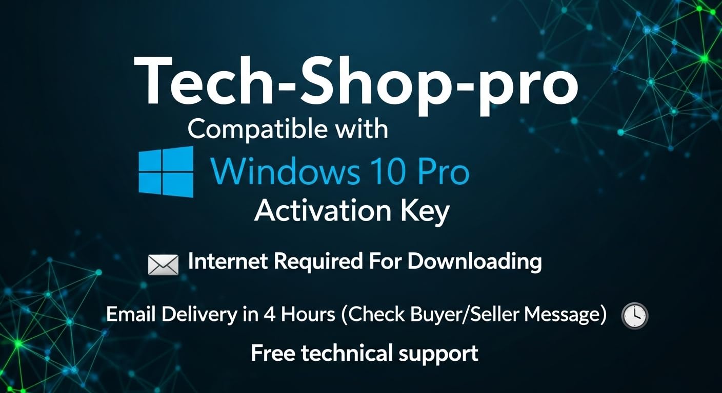 Tech-Shop-pro Compatible with Windows 10 Pro Activation Key [Internet Required F