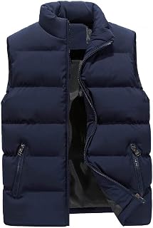 Generisch Men's Outdoor Warm Vest with Zip Pockets Down M-5XL