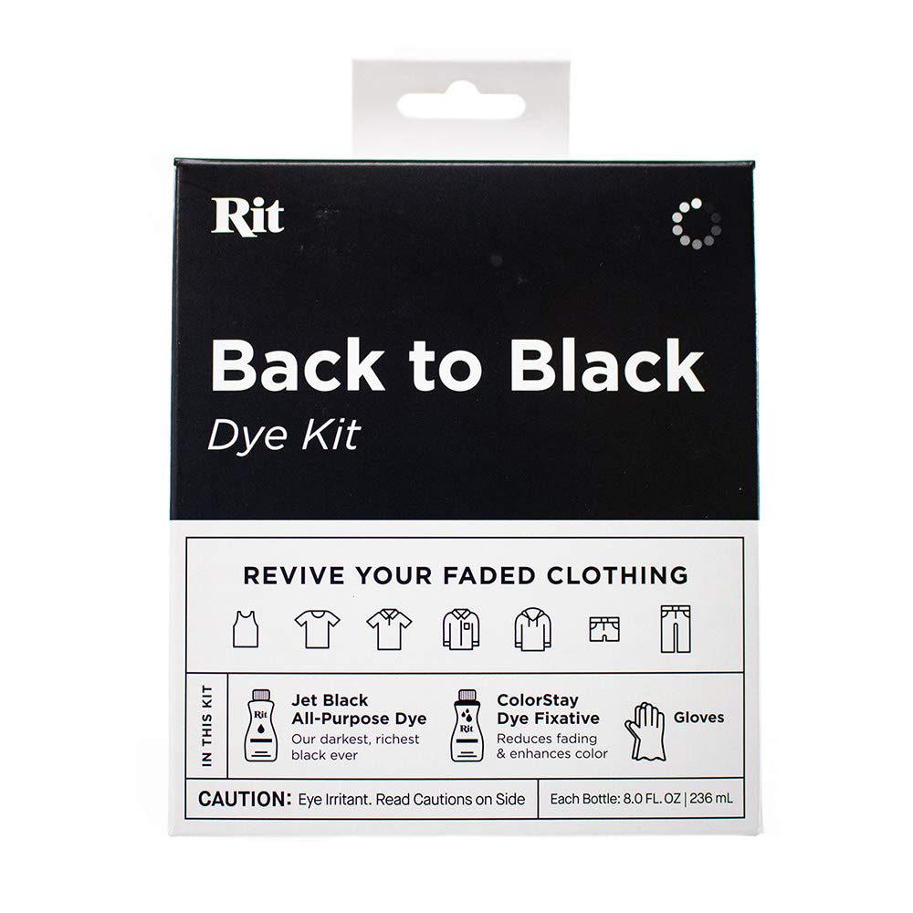 Rit Dye Back to Black Kit – Includes Jet Black All Purpose Dye, ColorStay Dye Fi
