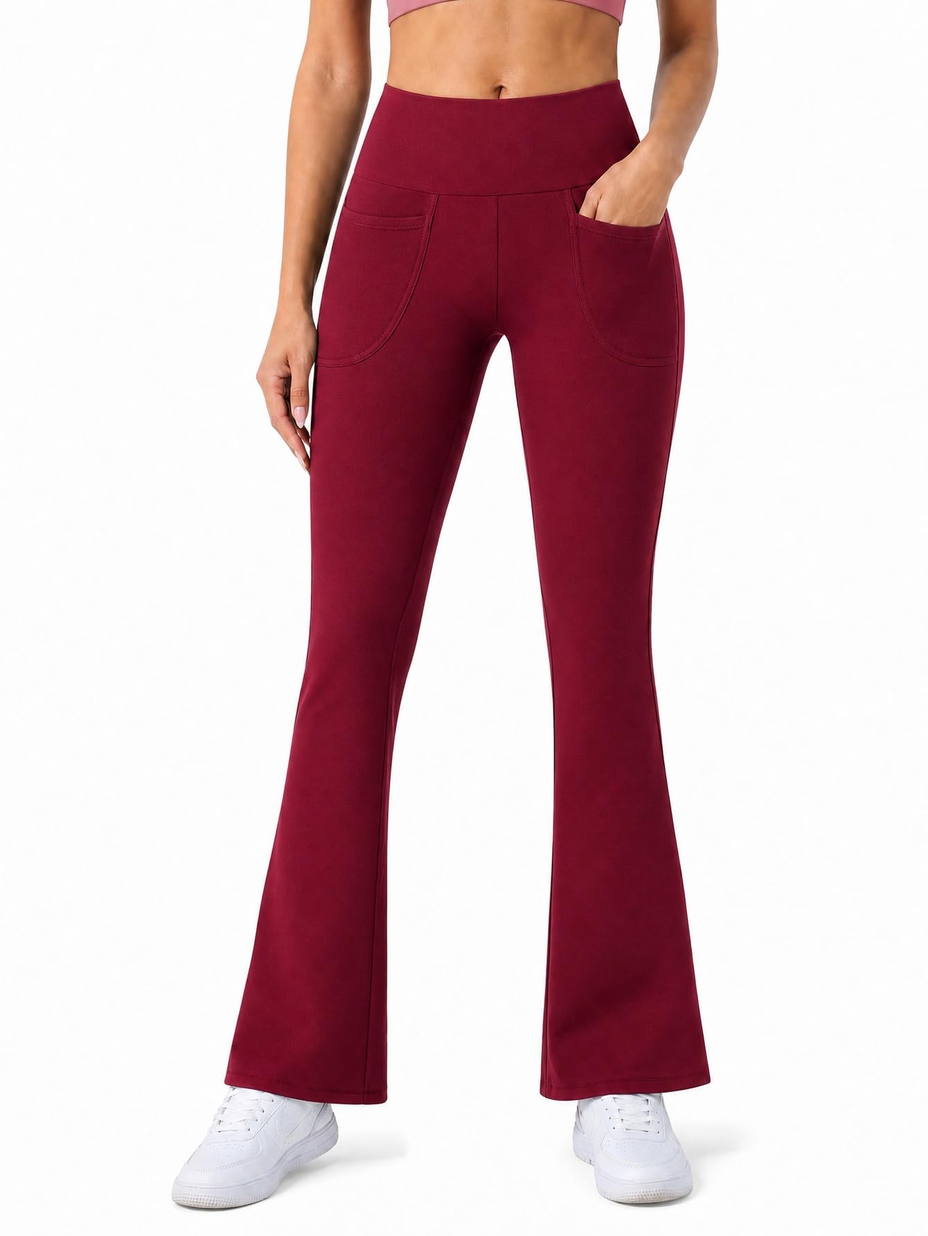 High Waisted Flare Yoga Pants for Women with Pockets Tummy Control Bootcut Worko