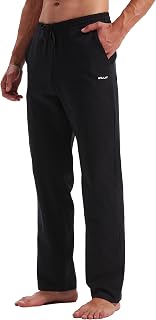 WILLIT Men's Sweatpants Yoga Cotton Pants Athletic Open Bottom Exercise Lounge Loose Running Pants with Pockets