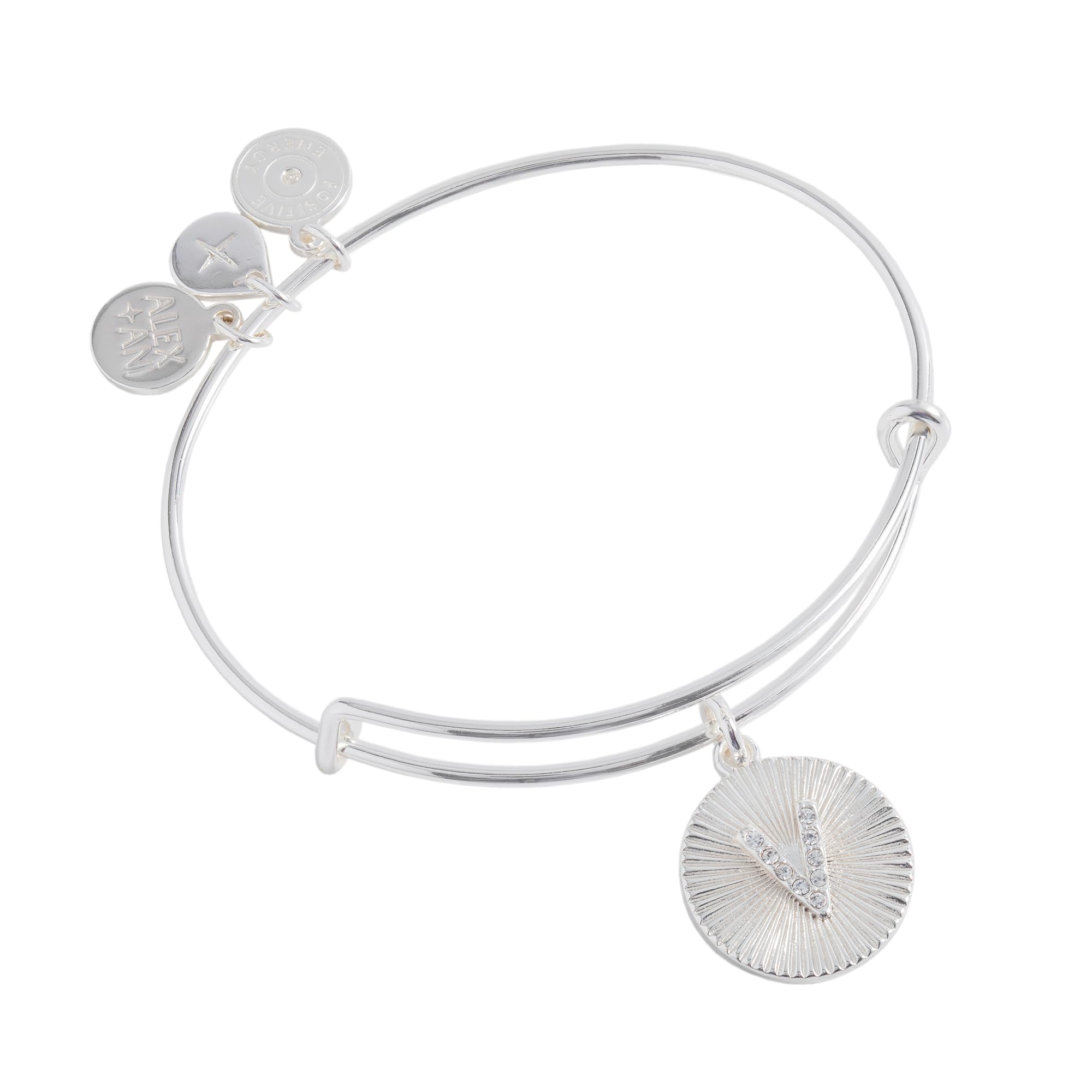 Alex and Ani Initial I Pave Starburst Texture Bangle