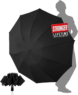 Chakipee Windproof Folding Umbrella Men - Automatic Portable Compact Travel Umbrella, Windproof Inverted Umbrella, 210T Fabric Covers 105cm Large 10 Ribs