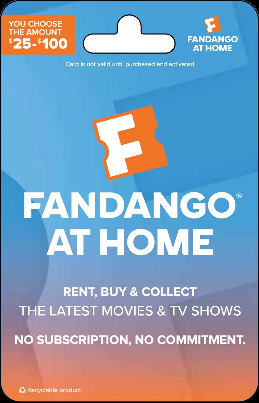Fandango at Home Physical Gift Card - $50