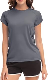MEETWEE Swim Shirts for Women, Short & Long Sleeve T Shirt Athletic Casual Tops Quick Dry UPF 50+ Running Surfing Workout Yoga Sun Tee Shirts