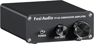 Fosi Audio TP-02 Subwoofer Amplifier Home Audio, Mini Bass Amp Mono Subwoofer Amp, with TDA7498E Chip 220W Volume and Frequency Control, for Powered Passive Subwoofers Bass Shakers