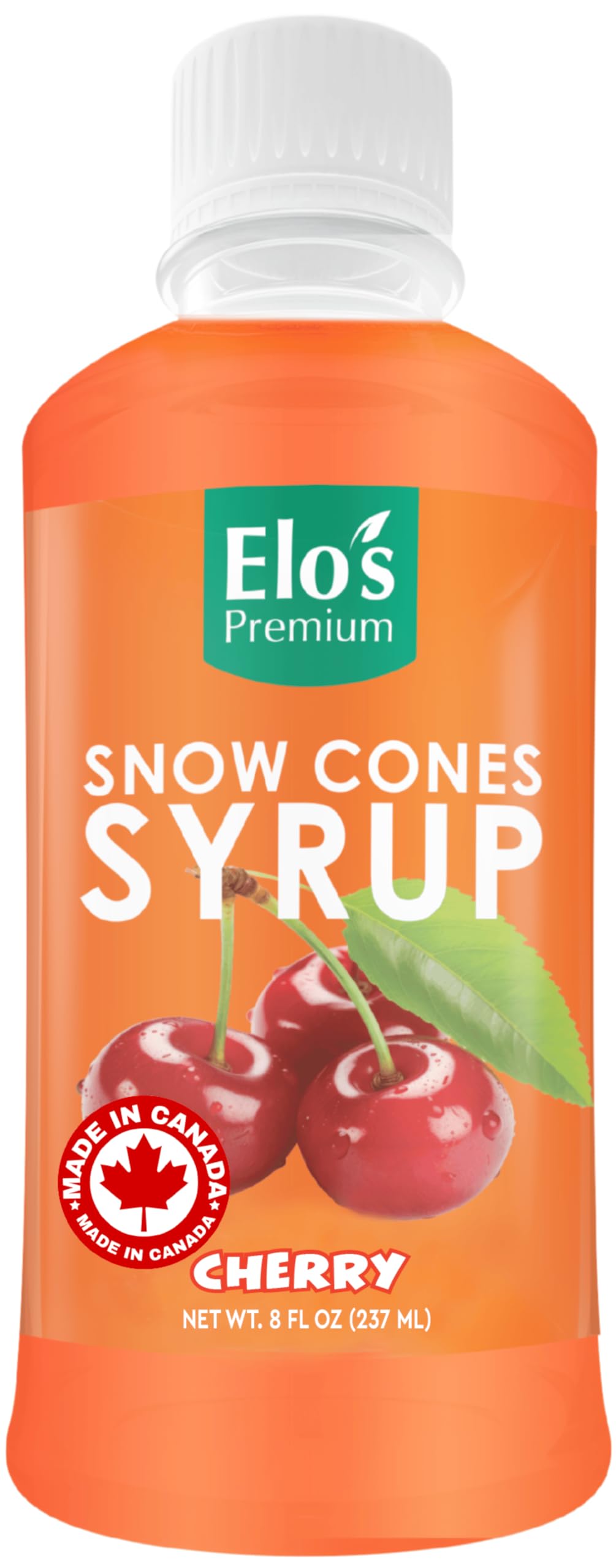 Snow Cone Syrup Cherry Flavor 237ml, MADE IN CANADA| Premium Quality Flavoring |