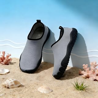 Unisex Slip-On Quick-Dry Water Shoes, Non-Slip Barefoot Aqua Socks for Beach, Pool and Water Sports
