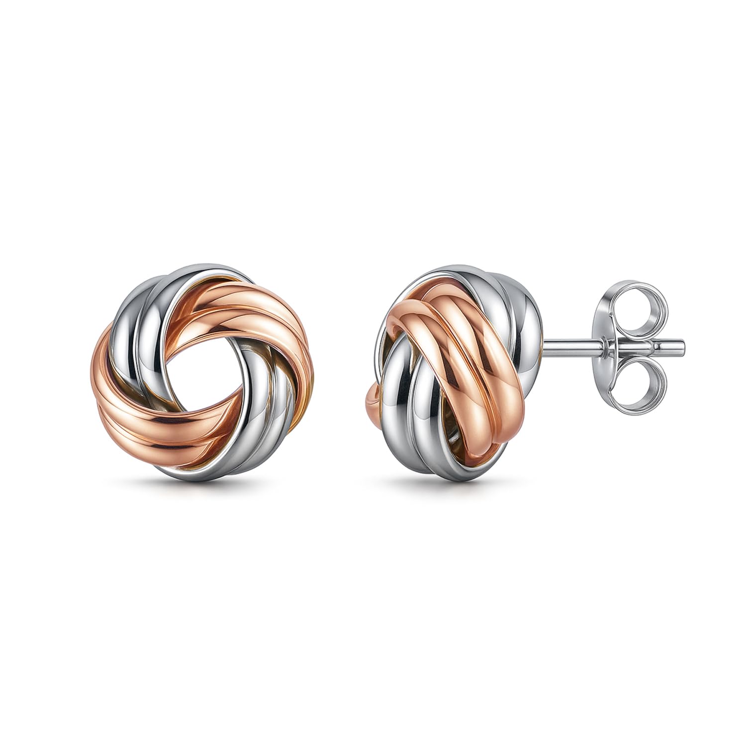 Charmsy 925 Sterling Silver Love-Knot Earring Stud Jewelry Italian Design Lightw