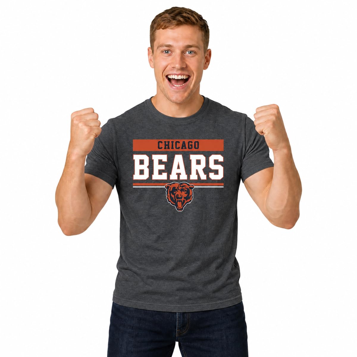 NFL Charcoal T-Shirt for Men and Women - Cotton Blend Tagless Tee | Officially l