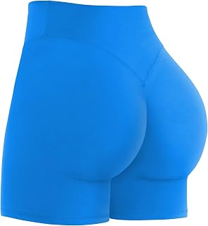 Sunzel Women's Sports Shorts, High Waist Yoga Shorts, V Criss Cross High