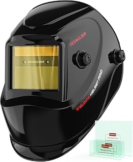 YESWELDER Auto Darkening Welding Helmet 1/1/1/1 True Color, LYG-L600A | 2 Arc Sensors, 1/30000s Response, Bluelight Blocking Lens, Shade 3/7-13 for TIG MIG ARC and GRIND, ANSI Z87.1 Certified