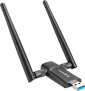 Nineplus Wireless USB WiFi Adapter for PC - 1300Mbps Dual 5Dbi Antennas 5G/2.4G WiFi Adapter for Desktop PC Laptop Windows11/10/7, Wireless Adapters for Desktop Computer Network Adapters