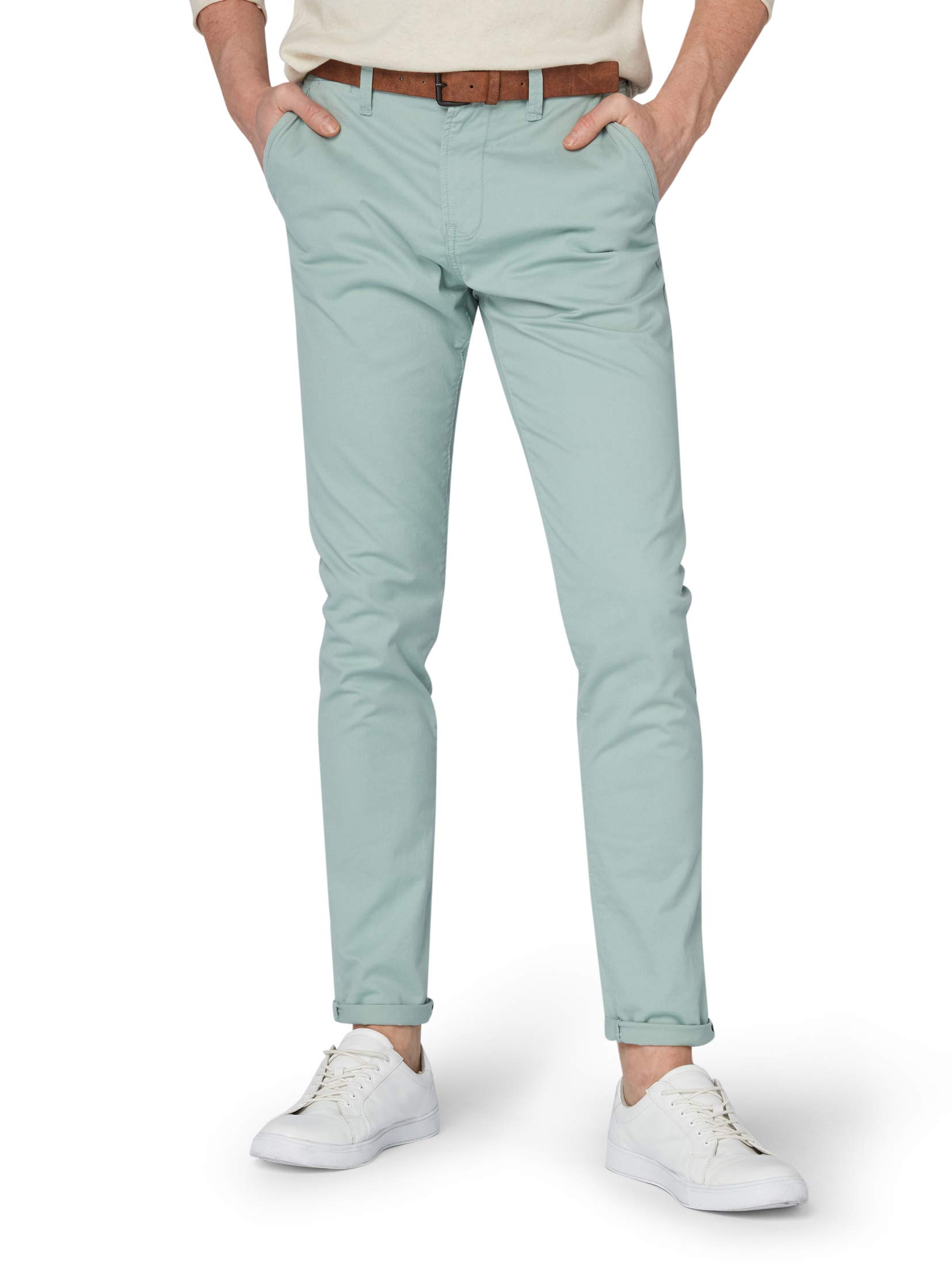 TOM TAILOR Denim Men's Belted Chino Pants