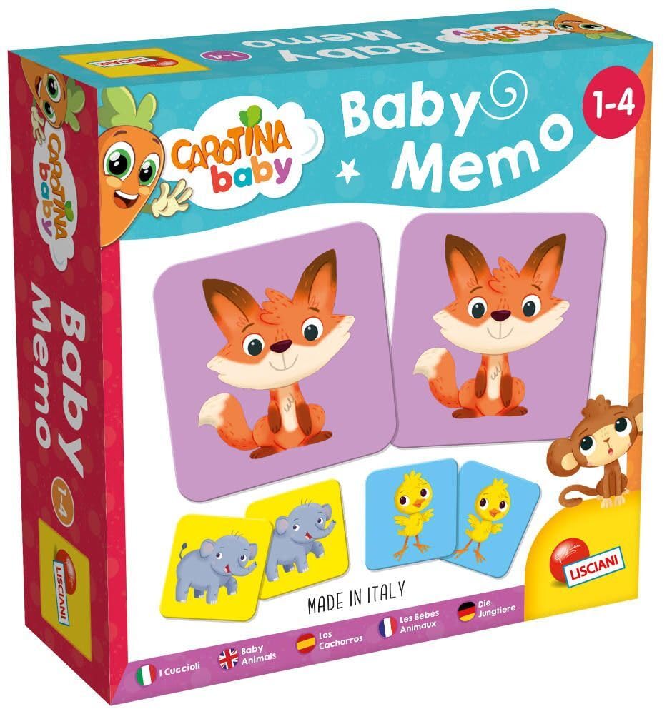 Lisciani - Carotina Baby Memo Tierbabys - Gedächtnisspiel ab 1 Jahr