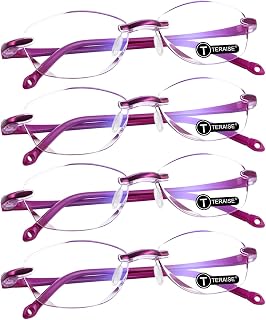 TERAISE Reading Glasses Men 4-Pack Ultralight Blue Light Reader Glasses