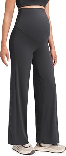 CRZ YOGA Maternity Wide Leg Pants 30" | Softretch, Ultimate Comfort, Next to Skin, Yoga, No Front Seam, U-shaped Belly, Seamless Waistband, Pregnancy and Postpartum