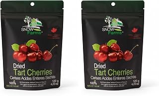 Snow Farms Whole Dried Tart Cherries, 100% Natural Dried Fruit,120g (Pack of 2)