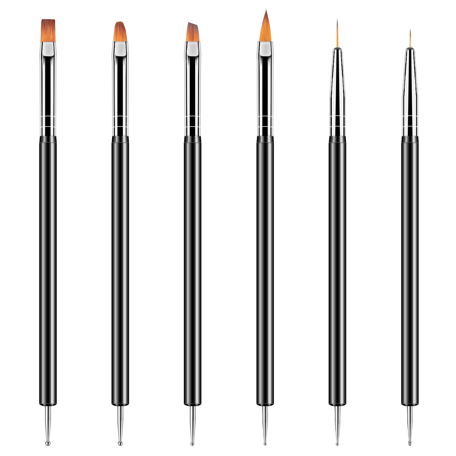 Artdone Nail Art Dotting Tools 6PCS Double-ended Brushes Kit Gel Polish | Liner 